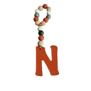 Perfect Harvest Wall Hanging Beads Monogram Letter "N" Thanksgiving Fall Autumn